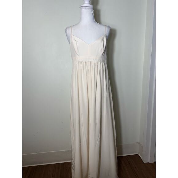 Amanda Uprichard Dresses & Skirts - Amanda Uprichard Ivory Silk Spaghetti Strap Maxi Dress Sz L